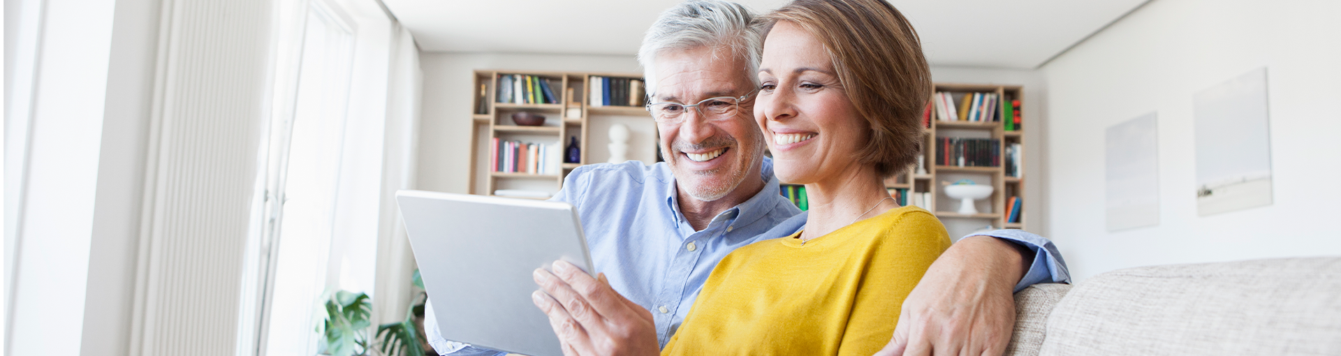 Old couple with ipad