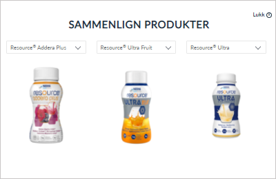 Produktvelger for kosttillegg